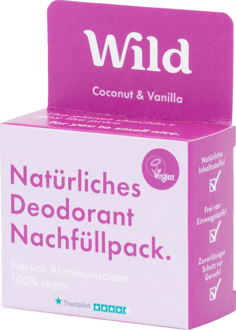 Дезодорант Wild Natürliches Deo - Nachfüllpackung - Coconut & Vanilla
Дезодорант Wild Natürliches Deo - Nachfüllpackung - Coconut & Vanilla