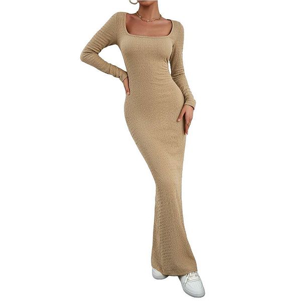 Женское осеннее платье-свитер с длинным рукавом и квадратным вырезом Yesfashion, Khaki
Женское осеннее платье-свитер с длинным рукавом и квадратным вырезом Yesfashion, Khaki