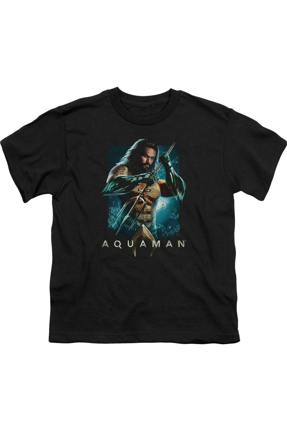 Футболка с коротким рукавом для детей "Трезубец Аквамена" Gildan, черный 
Футболка с коротким рукавом для детей "Трезубец Аквамена" Gildan, черный