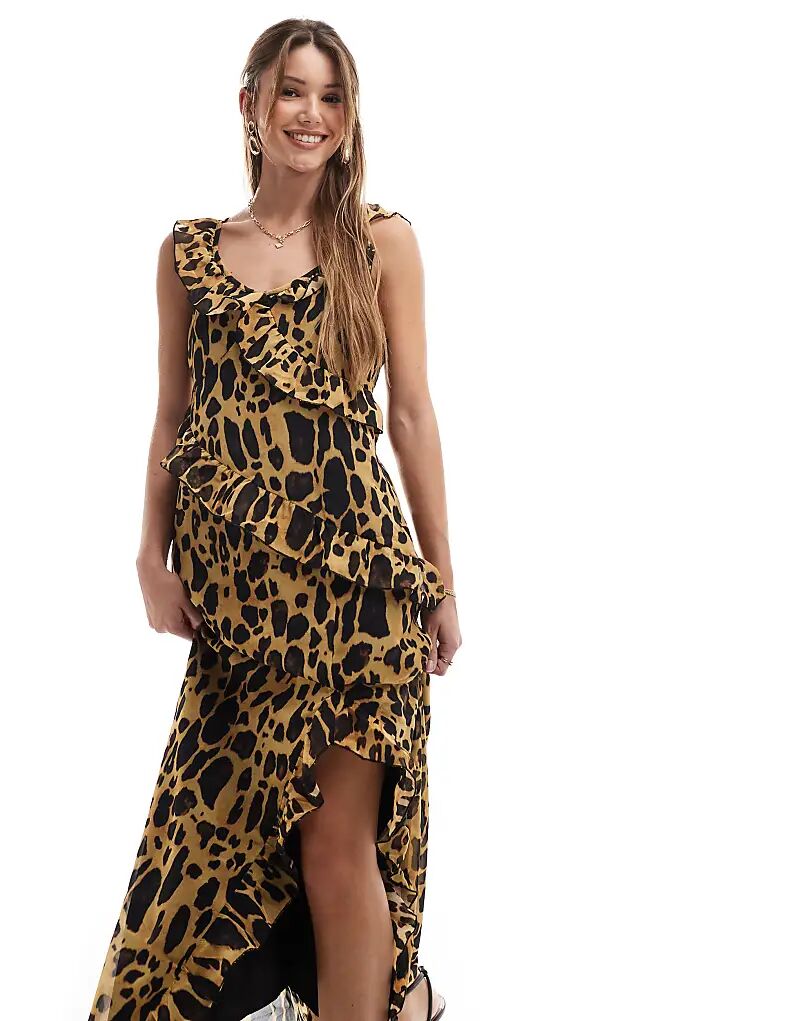 Шифоновое макси-платье с оборками и натуральным леопардовым принтом Vero Moda
Шифоновое макси-платье с оборками и натуральным леопардовым принтом Vero Moda