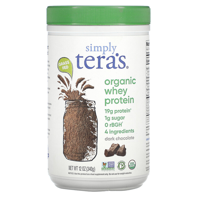 Simply Tera's, органический сывороточный протеин, темный шоколад, 340 г (12 унций)
Simply Tera's, органический сывороточный протеин, темный шоколад, 340 г (12 унций)