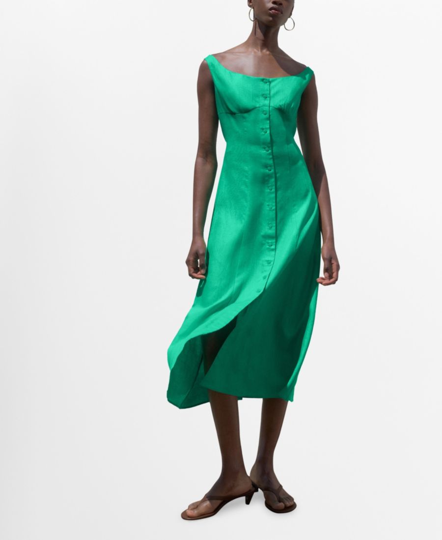 Женское платье из льняной смеси с пуговицами MANGO, Green
Женское платье из льняной смеси с пуговицами MANGO, Green