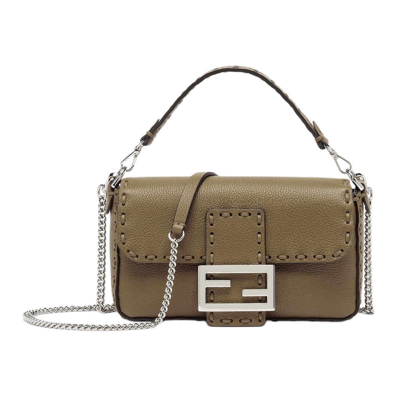 FENDI Миниатюрная кожаная сумка через плечо женская зеленая
FENDI Миниатюрная кожаная сумка через плечо женская зеленая