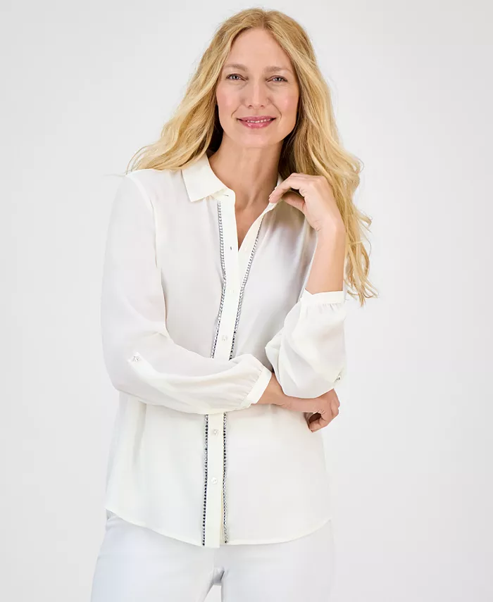 Женская блуза с декоративными пуговицами JM Collection, белый
Женская блуза с декоративными пуговицами JM Collection, белый