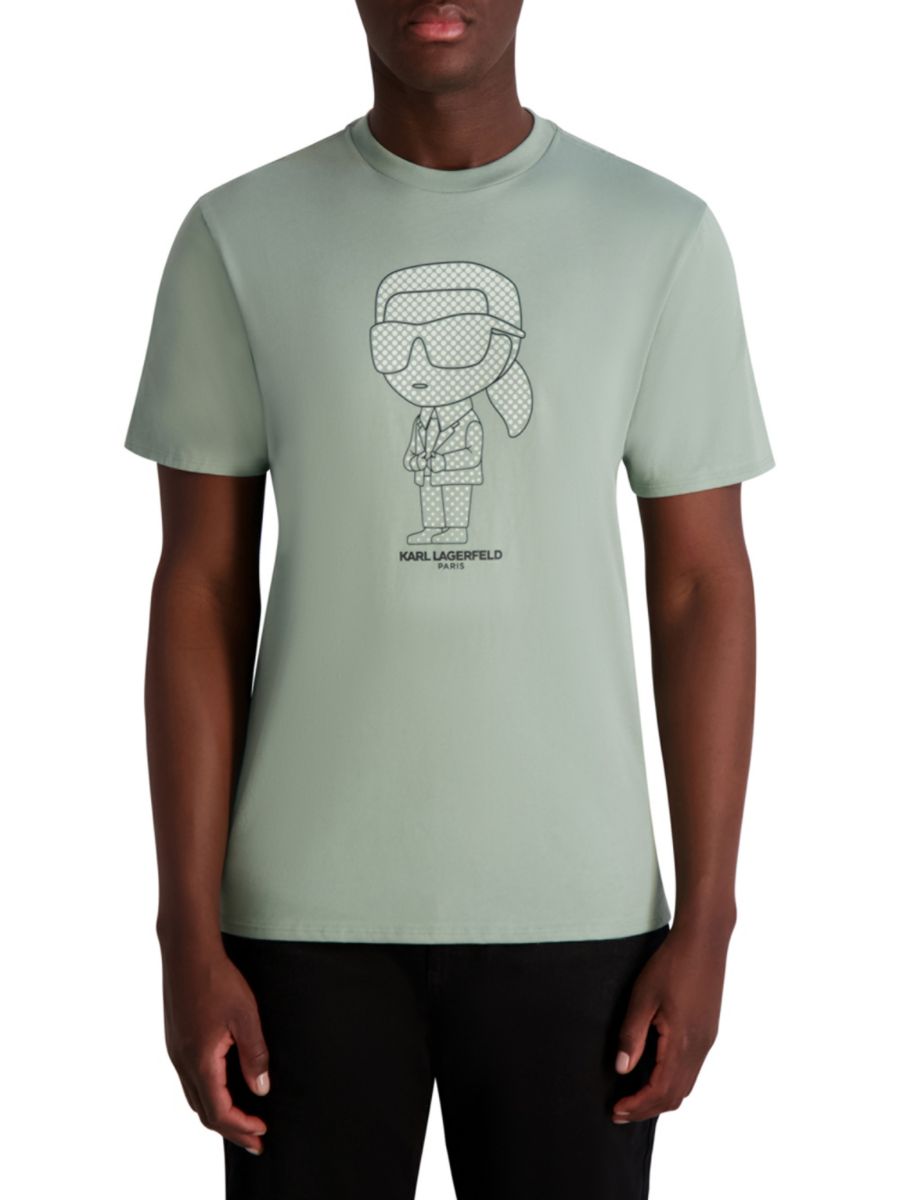 Футболка с изображением большого Карла Karl Lagerfeld Paris, цвет Sage 
Футболка с изображением большого Карла Karl Lagerfeld Paris, цвет Sage