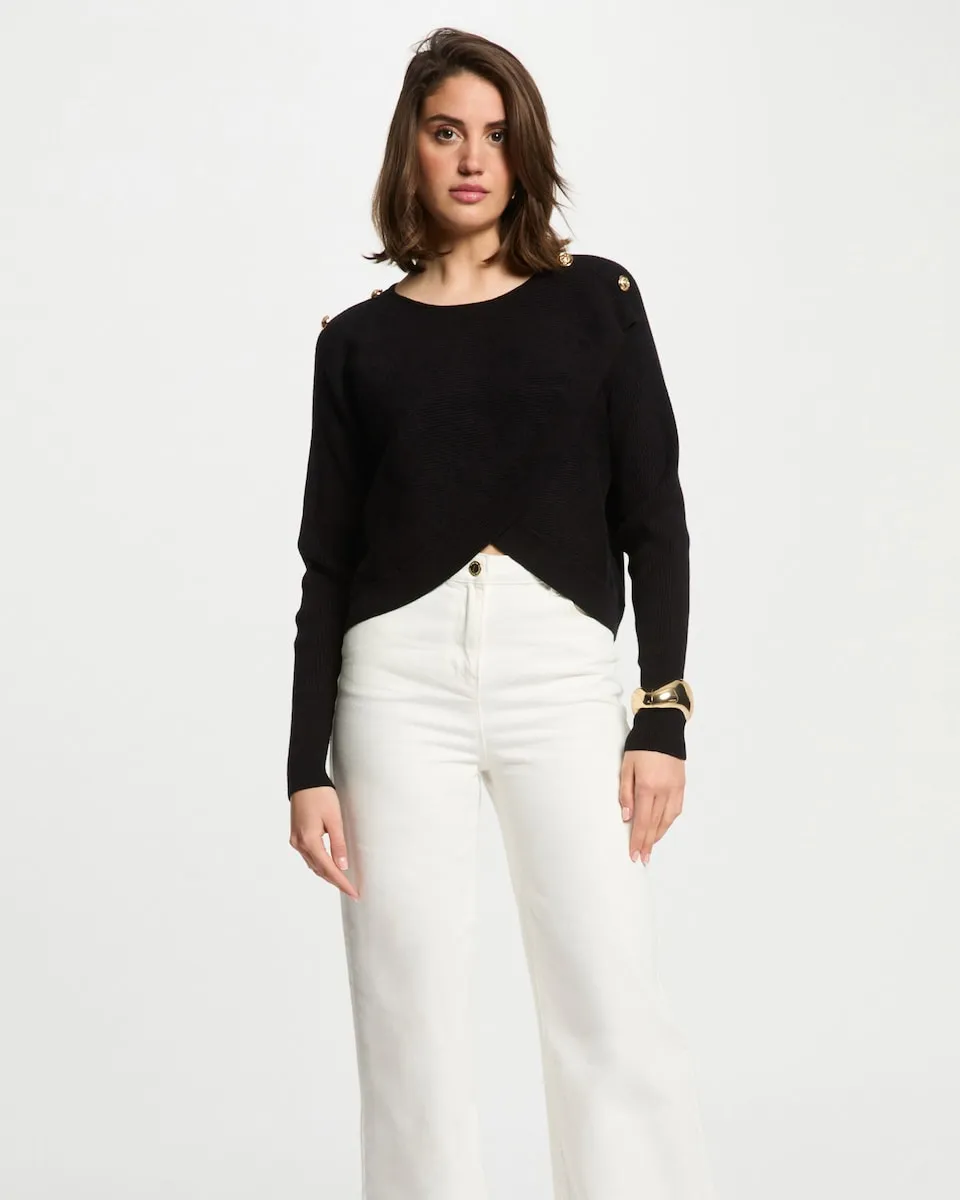 Женский джемпер с круглым вырезом Morgan, черный
Женский джемпер с круглым вырезом Morgan, черный