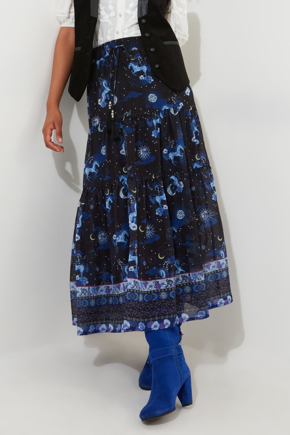 Винтажная многослойная юбка макси с небесным принтом Joe Browns, черный
Винтажная многослойная юбка макси с небесным принтом Joe Browns, черный