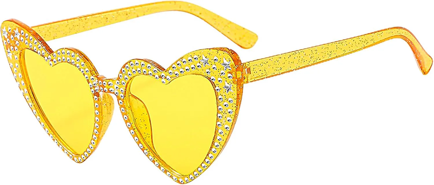 Солнцезащитные очки в форме сердца – со стразами, винтажный стиль | Стильные ретро-очки, милый модный аксессуар, легкие, защищающие от УФ-излучения Generic, Yellow
Солнцезащитные очки в форме сердца – со стразами, винтажный стиль | Стильные ретро-очки, милый модный аксессуар, легкие, защищающие от УФ-излучения Generic, Yellow