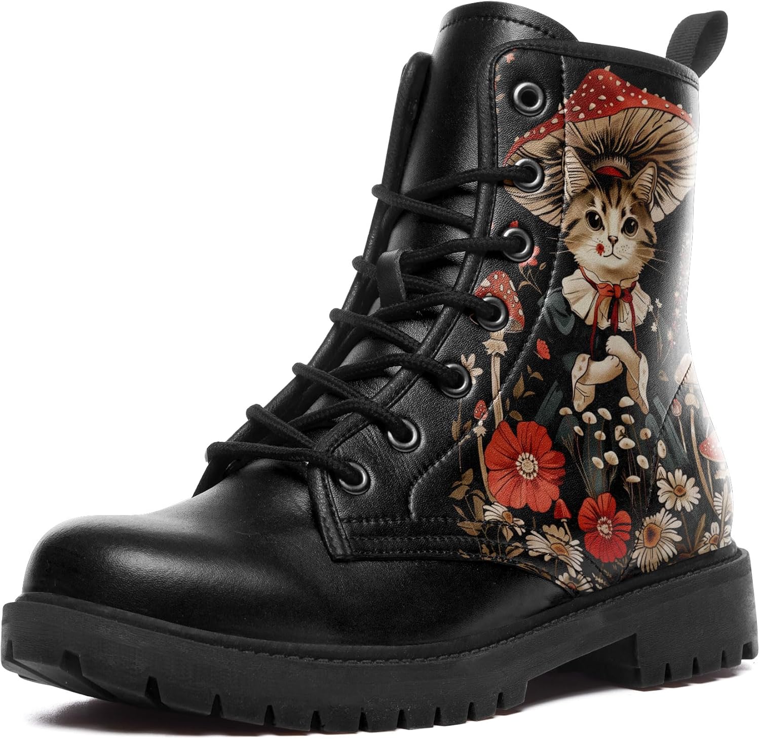 Ботинки средней высоты Artistic Mushroom, мужские и женские, с цветочным принтом, на шнуровке, для походов, повседневной носки и прогулок Awsole, черный/красный
Ботинки средней высоты Artistic Mushroom, мужские и женские, с цветочным принтом, на шнуровке, для походов, повседневной носки и прогулок Awsole, черный/красный