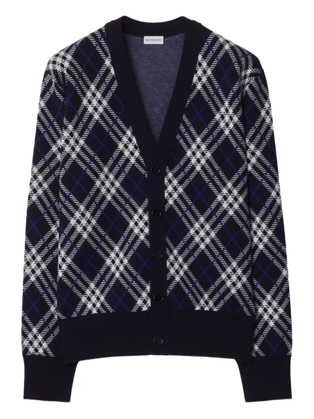 Кардиган в клетку Burberry, синий 
Кардиган в клетку Burberry, синий