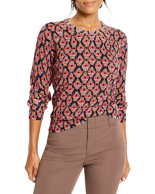 Хлопковый свитер в стиле икат с изображением урожая Nic+Zoe, красный
Хлопковый свитер в стиле икат с изображением урожая Nic+Zoe, красный