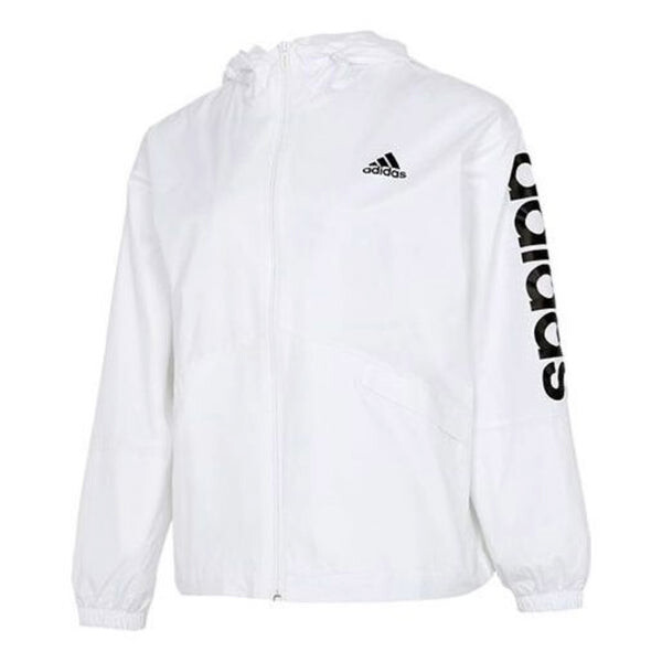 Куртка Essentials oversize ветровка с логотипом азиатские размеры Adidas, белый 
Куртка Essentials oversize ветровка с логотипом азиатские размеры Adidas, белый