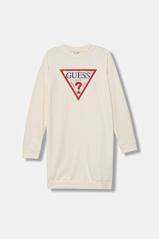 Детское хлопковое платье Guess, бежевый
Детское хлопковое платье Guess, бежевый