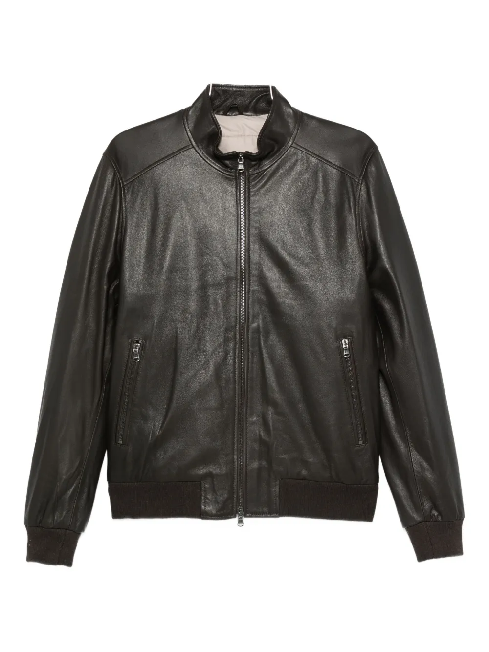 Кожаное пальто на молнии Barba, коричневый 
Кожаное пальто на молнии Barba, коричневый