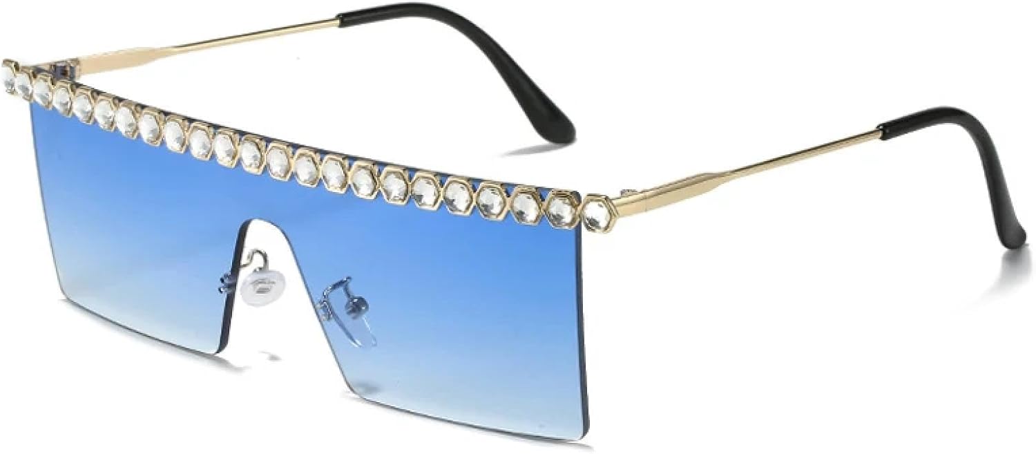 Модные роскошные солнцезащитные очки без оправы с имитацией бриллиантов для женщин и мужчин, в винтажном стиле, дорожные солнцезащитные очки с защитой от УФ-излучения UV400 TKKTLLT, Gold Gradient Blue
Модные роскошные солнцезащитные очки без оправы с имитацией бриллиантов для женщин и мужчин, в винтажном стиле, дорожные солнцезащитные очки с защитой от УФ-излучения UV400 TKKTLLT, Gold Gradient Blue