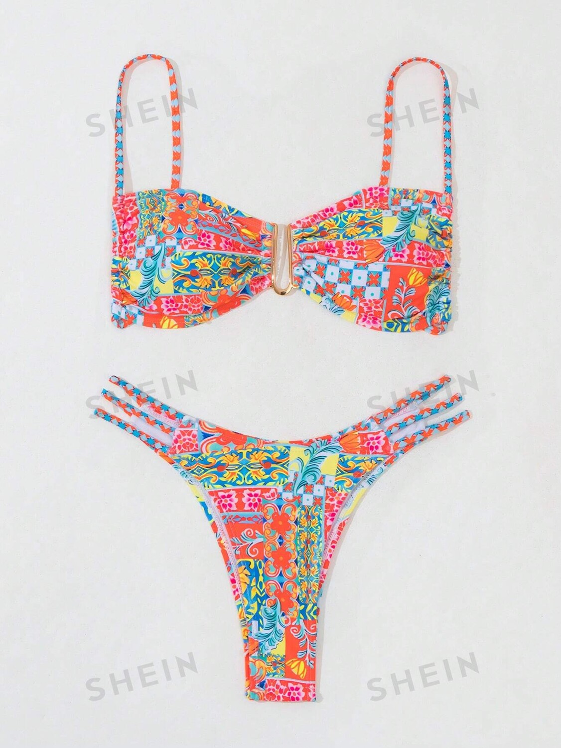 Купальник Shein Swim Vcay с цветочным принтом и бретельками, розовый / синий
Купальник Shein Swim Vcay с цветочным принтом и бретельками, розовый / синий