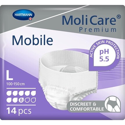 MoliCare Premium Mobile 8, большие упаковки из 14 шт.
MoliCare Premium Mobile 8, большие упаковки из 14 шт.