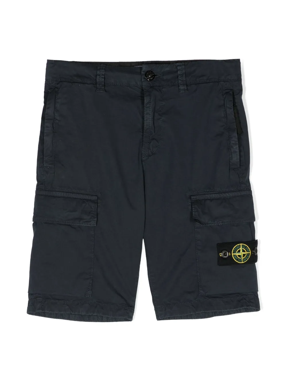 Шорты-бермуды с нашивкой-логотипом Stone Island Junior, синий 
Шорты-бермуды с нашивкой-логотипом Stone Island Junior, синий