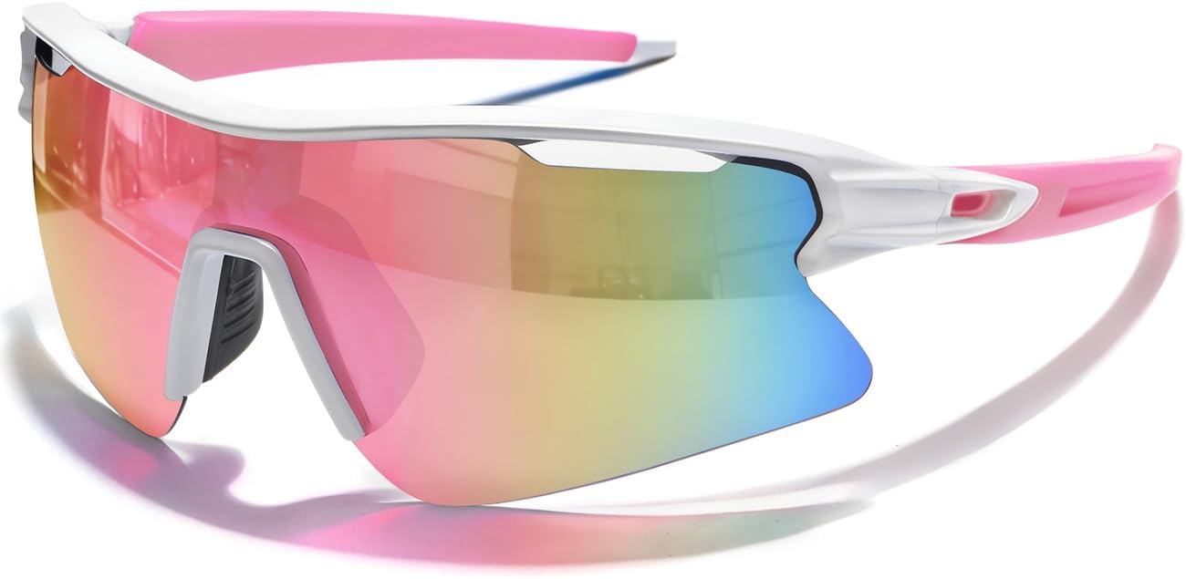 Поляризованные спортивные солнцезащитные очки для мужчин, женщин и молодежи, защита UV400, идеально подходят для езды на велосипеде, бейсбола, рыбалки, гольфа и бега SEKKAF, White-pink
Поляризованные спортивные солнцезащитные очки для мужчин, женщин и молодежи, защита UV400, идеально подходят для езды на велосипеде, бейсбола, рыбалки, гольфа и бега SEKKAF, White-pink
