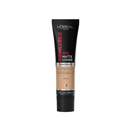 L'Oréal Paris Водостойкий и стойкий макияж, матирующая жидкая основа с высокой степенью покрытия, формула с 4% ниацинамида, матовое покрытие Infallible 32H 30 мл 115 Теплый, Серый, L'Oréal Paris Водостойкий и стойкий макияж, матирующая жидкая основа с выс
L'Oréal Paris Водостойкий и стойкий макияж, матирующая жидкая основа с высокой степенью покрытия, формула с 4% ниацинамида, матовое покрытие Infallible 32H 30 мл 115 Теплый, Серый, L'Oréal Paris Водостойкий и стойкий макияж, матирующая жидкая основа с выс