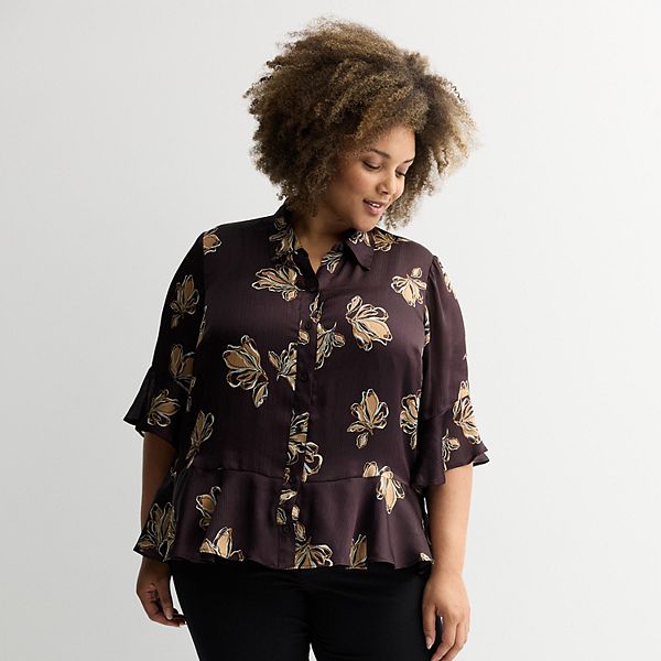 Блуза с 3/4 рукавом-колокол и рюшами на подоле Plus size Nine West, Wine Luana Floral
Блуза с 3/4 рукавом-колокол и рюшами на подоле Plus size Nine West, Wine Luana Floral