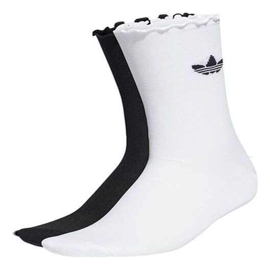 Носки originals semi-sheer ruffle crew socks 2 pairs 'black white' Adidas, черный 
Носки originals semi-sheer ruffle crew socks 2 pairs 'black white' Adidas, черный