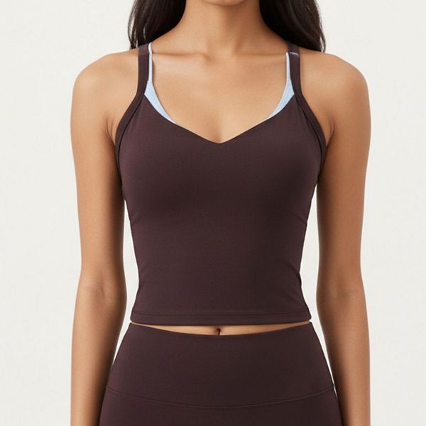 Женский укороченный топ-майка с V-образным вырезом и двойными бретелями Anna-Kaci, Brown
Женский укороченный топ-майка с V-образным вырезом и двойными бретелями Anna-Kaci, Brown