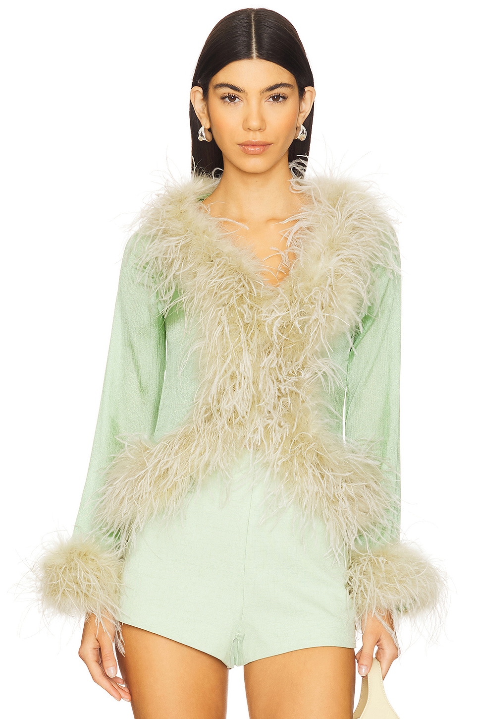 Блузка с перьями Gigi Bubish, pistachio
Блузка с перьями Gigi Bubish, pistachio