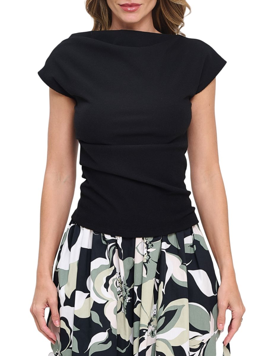 Топ с воротником-хомут из ребристой вязки Renee C., черный
Топ с воротником-хомут из ребристой вязки Renee C., черный