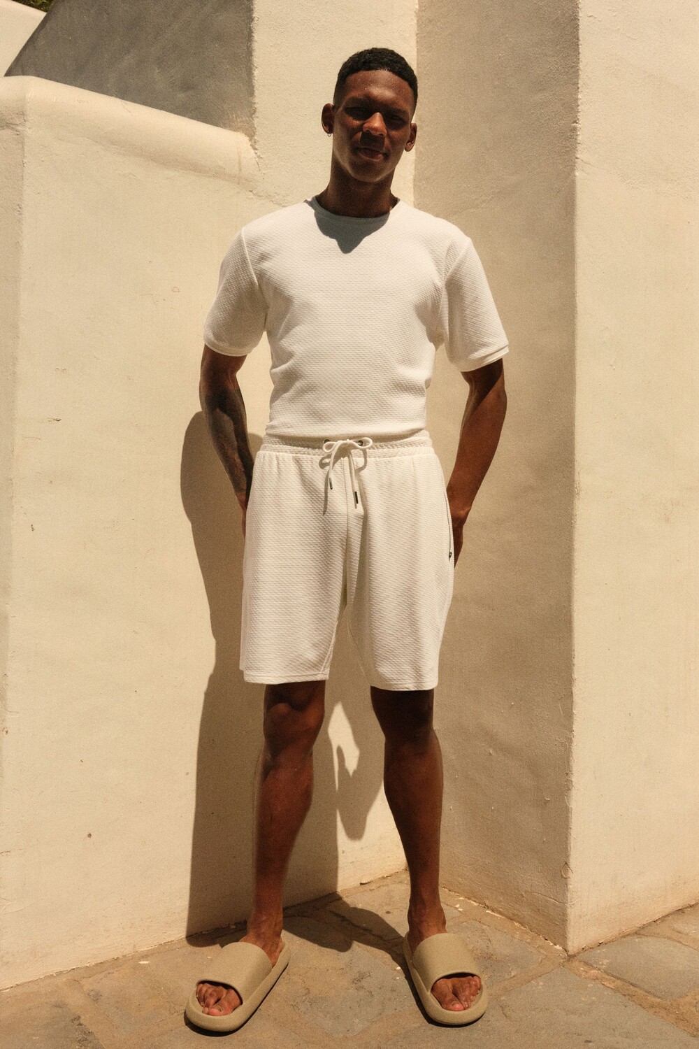 Шорты из джерси с текстурой кирпича Next, белый
Шорты из джерси с текстурой кирпича Next, белый