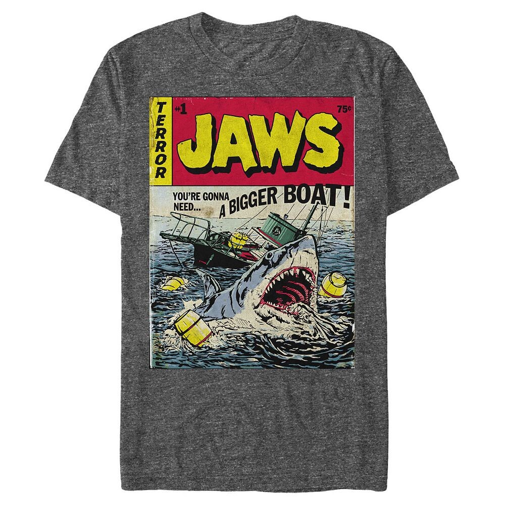 Мужская футболка с обложкой комиксов Jaws и графическим рисунком Licensed Character, цвет Charcoal Heather
Мужская футболка с обложкой комиксов Jaws и графическим рисунком Licensed Character, цвет Charcoal Heather