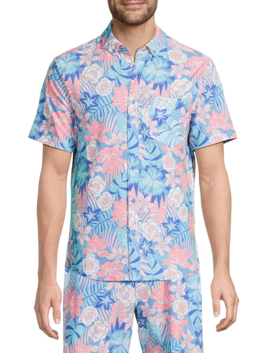 Рубашка с принтом из сирсакера Vintage Summer, синий
Рубашка с принтом из сирсакера Vintage Summer, синий