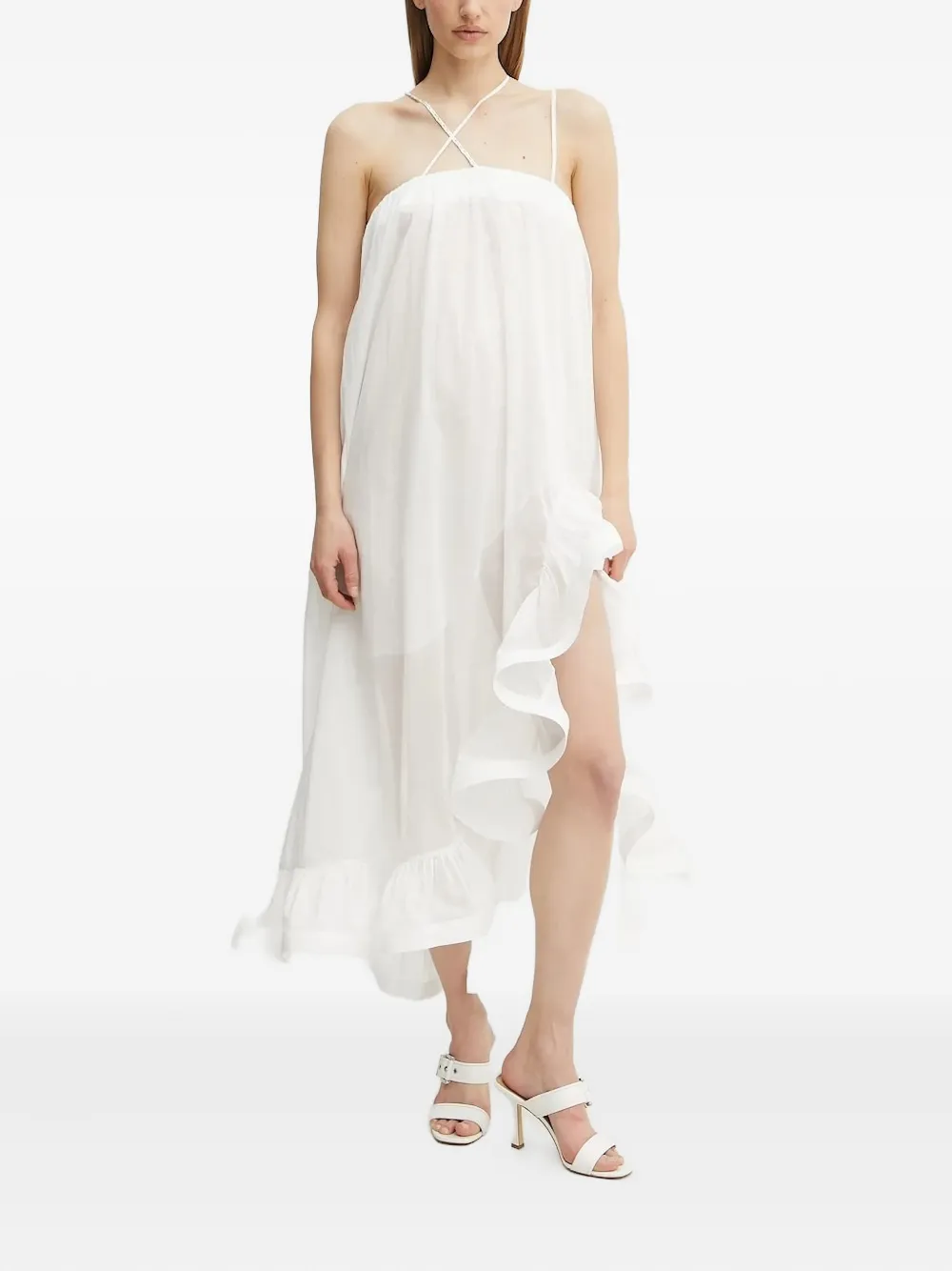 Платье миди с оборками Simona Corsellini, белый
Платье миди с оборками Simona Corsellini, белый