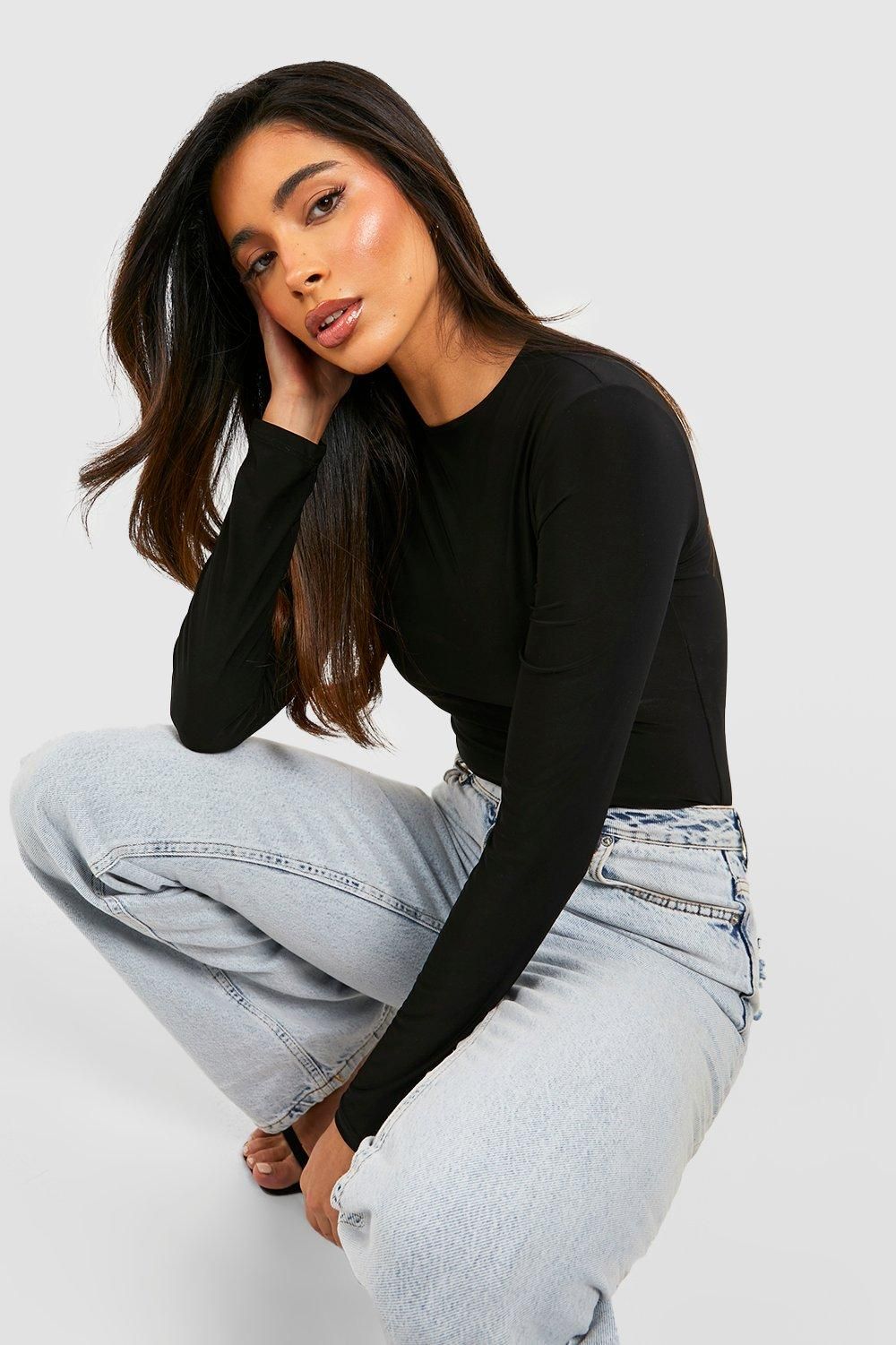 Боди облегающее Boohoo с длинными рукавами, черный
Боди облегающее Boohoo с длинными рукавами, черный