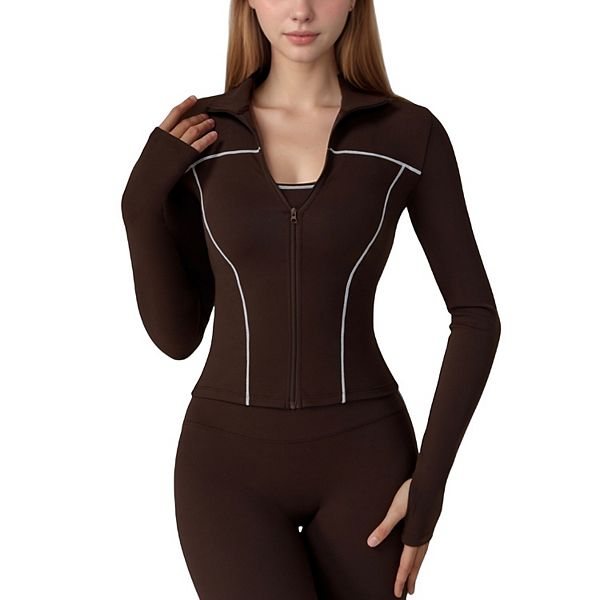 Женская облегающая куртка-бомбер с молнией, высоким воротником, длинными рукавами и контурными швами Anna-Kaci, Brown
Женская облегающая куртка-бомбер с молнией, высоким воротником, длинными рукавами и контурными швами Anna-Kaci, Brown