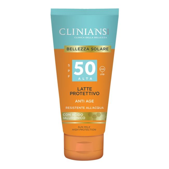 Latte protettivo anti age spf50 солнцезащитное молочко для тела Clinians, 150 мл
Latte protettivo anti age spf50 солнцезащитное молочко для тела Clinians, 150 мл