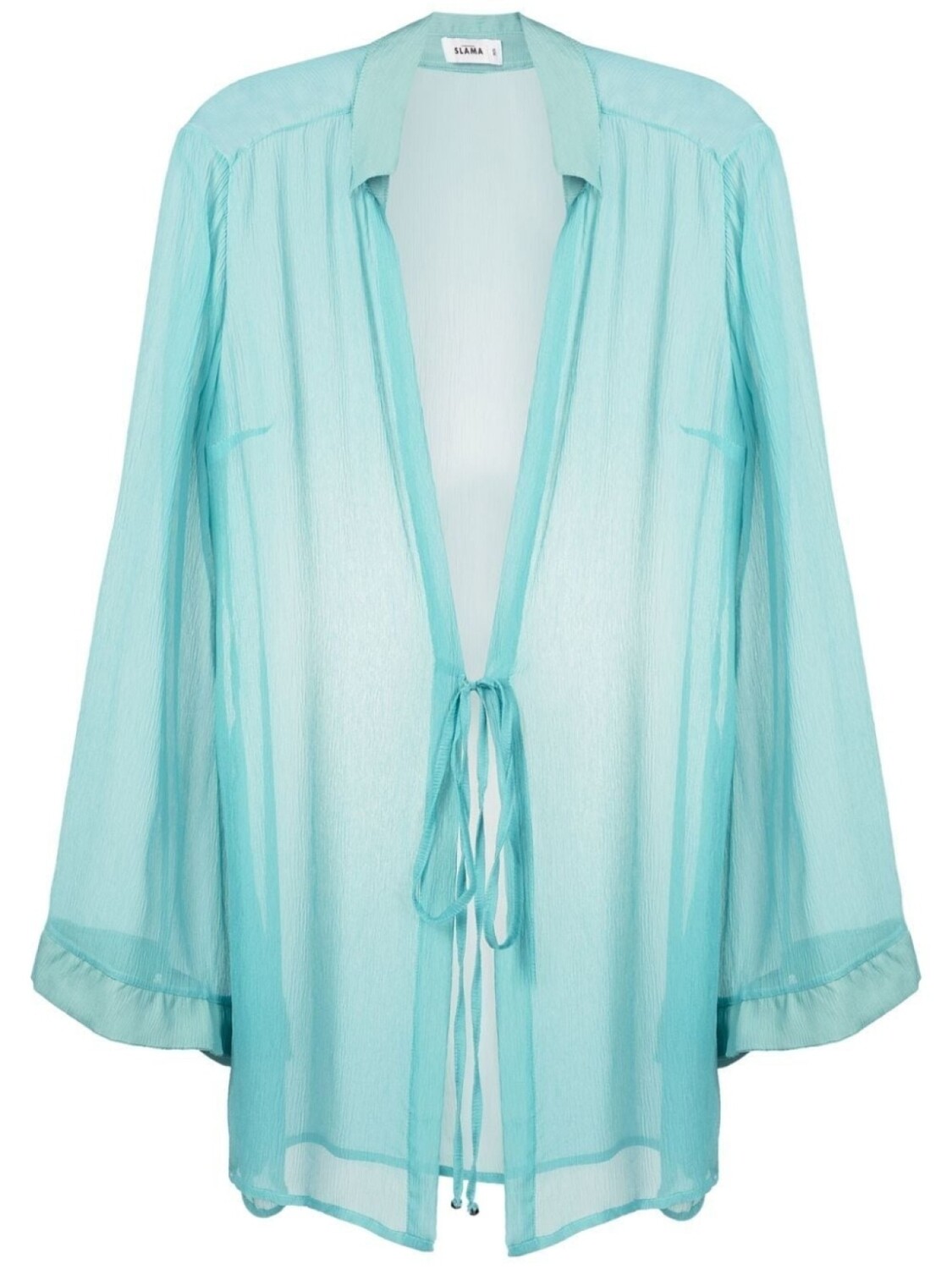 Шелковая блузка с жатым эффектом и завязками Amir Slama, синий
Шелковая блузка с жатым эффектом и завязками Amir Slama, синий