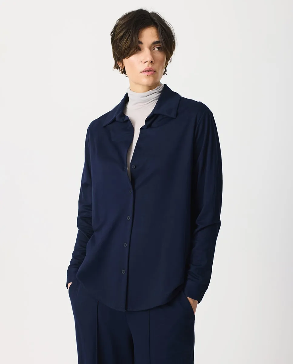 Женская рубашка с присборенным рукавом Escorpion, темно-синий
Женская рубашка с присборенным рукавом Escorpion, темно-синий