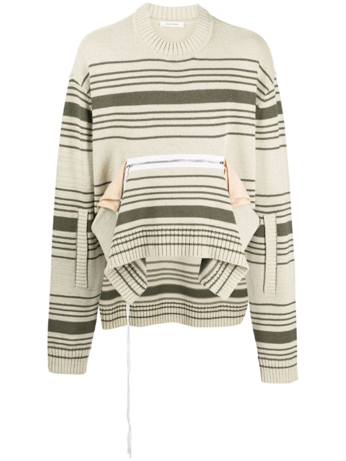 Полосатый джемпер асимметричного кроя Craig Green, бежевый
Полосатый джемпер асимметричного кроя Craig Green, бежевый