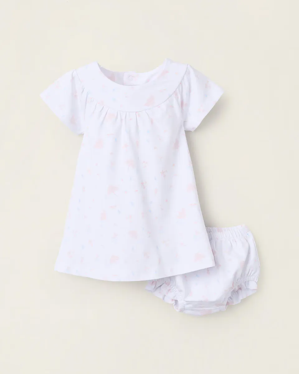 Комплект для девочки с принтом и подходящим чехлом для подгузников Zippy, белый
Комплект для девочки с принтом и подходящим чехлом для подгузников Zippy, белый