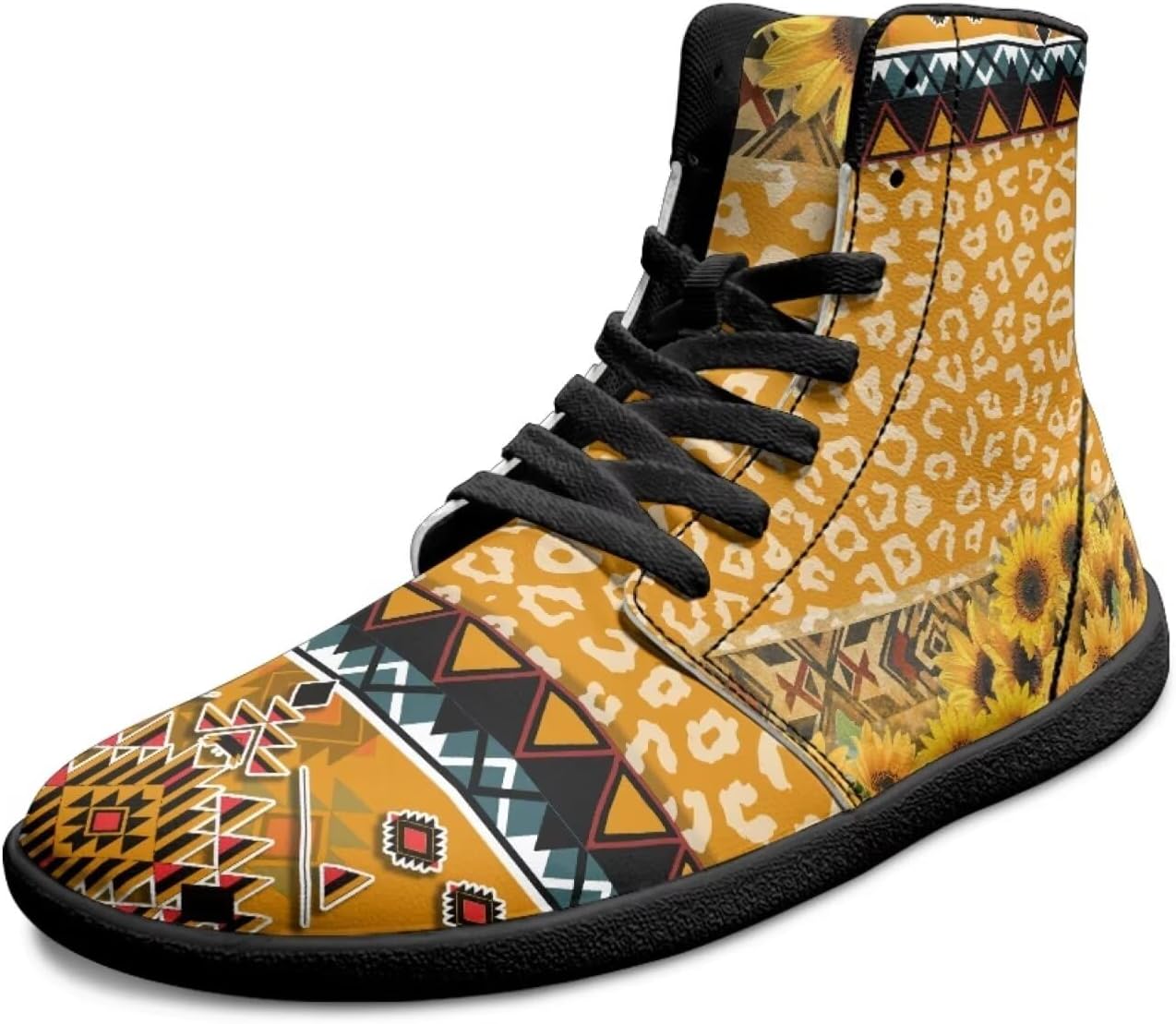 Мужские туфли с высоким верхом, широким носком, шнуровкой, противоскользящие кроссовки с нулевым уклоном для ходьбы и бега Xixirimido, Aztec Leopard Print Sunflower
Мужские туфли с высоким верхом, широким носком, шнуровкой, противоскользящие кроссовки с нулевым уклоном для ходьбы и бега Xixirimido, Aztec Leopard Print Sunflower