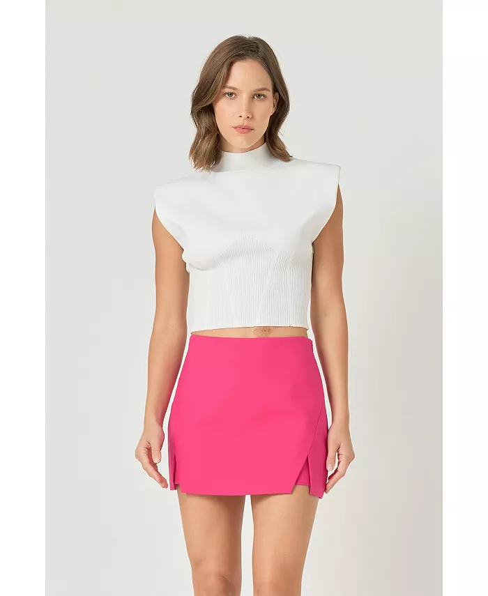 Женский трикотажный топ с воротником-стойкой и подкладкой endless rose, белый
Женский трикотажный топ с воротником-стойкой и подкладкой endless rose, белый