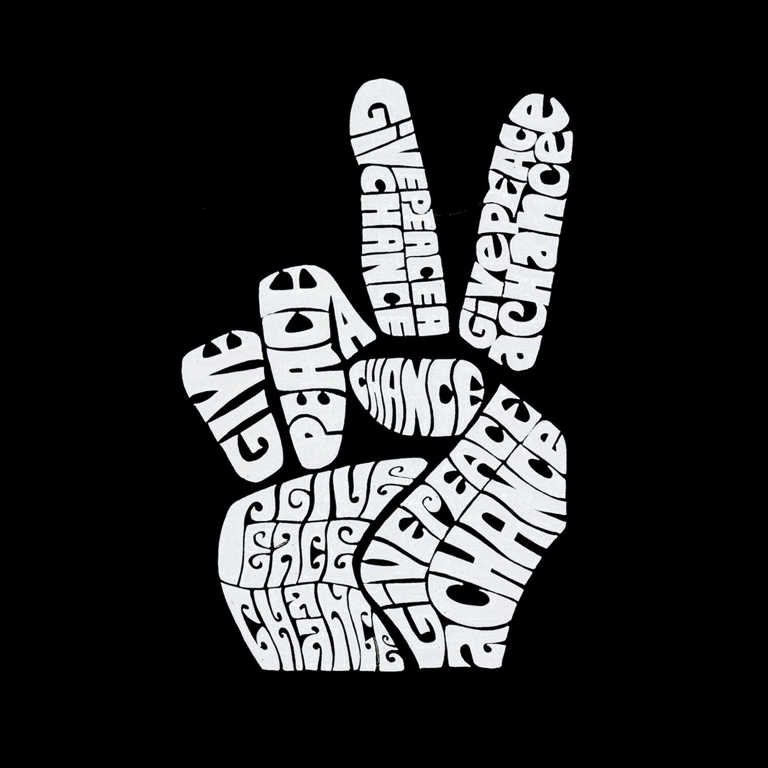 Peace Fingers - мужская футболка с рисунком Word Art LA Pop Art
Peace Fingers - мужская футболка с рисунком Word Art LA Pop Art