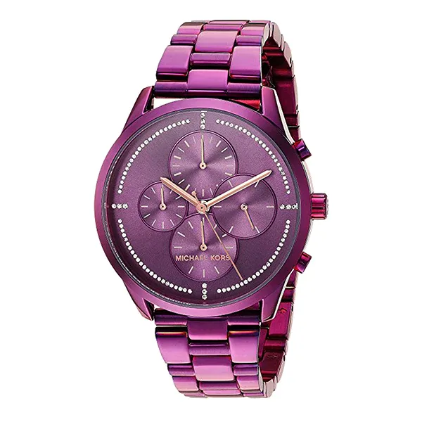 Часы Slater Chronograph с фиолетовым тоновым циферблатом и блестками Michael Kors
Часы Slater Chronograph с фиолетовым тоновым циферблатом и блестками Michael Kors