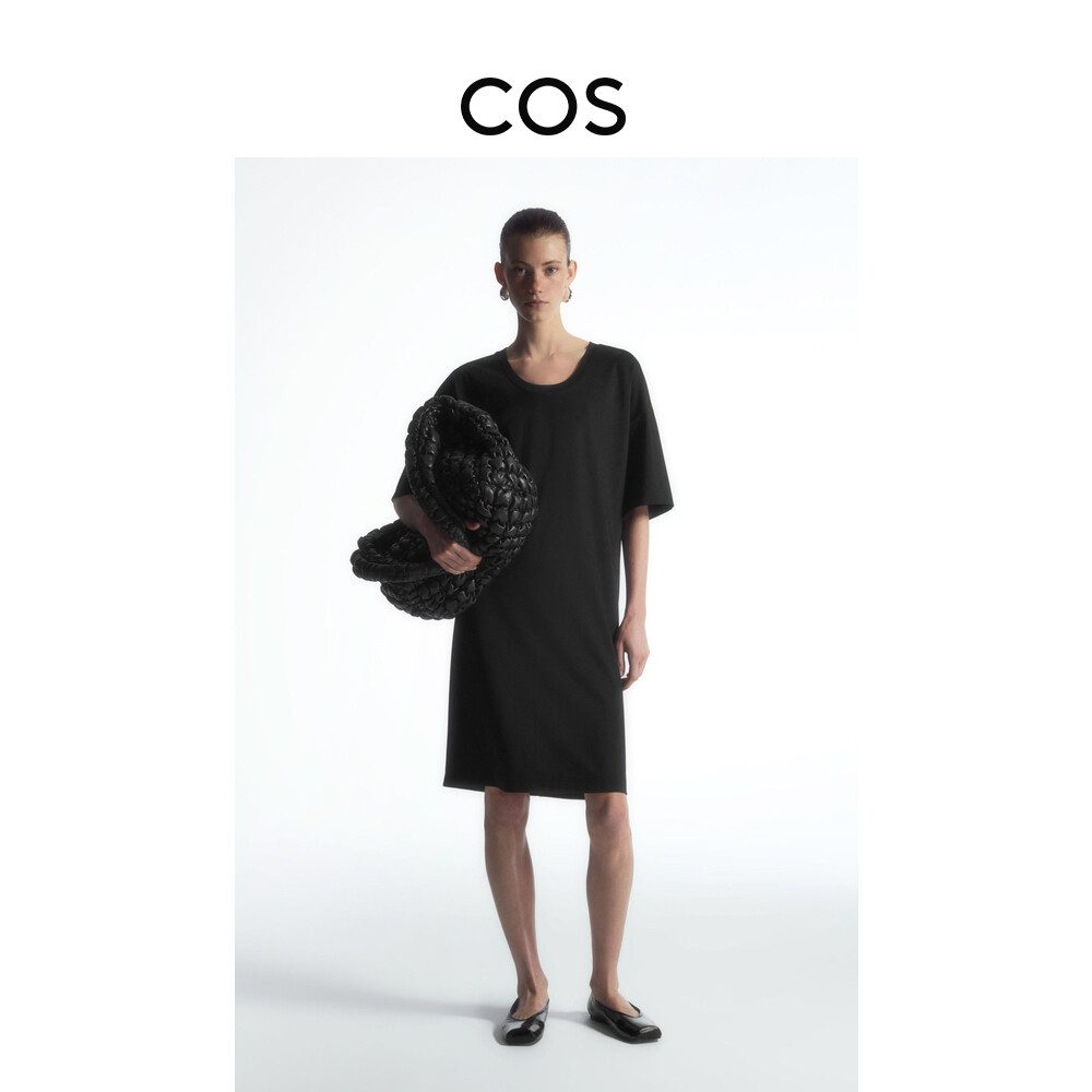 Женское облегающее платье-футболка Cos с круглым вырезом и драпировкой, черный
Женское облегающее платье-футболка Cos с круглым вырезом и драпировкой, черный