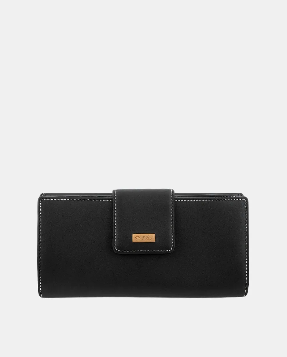 Большой женский кошелек из коровьей кожи El Potro, черный
Большой женский кошелек из коровьей кожи El Potro, черный