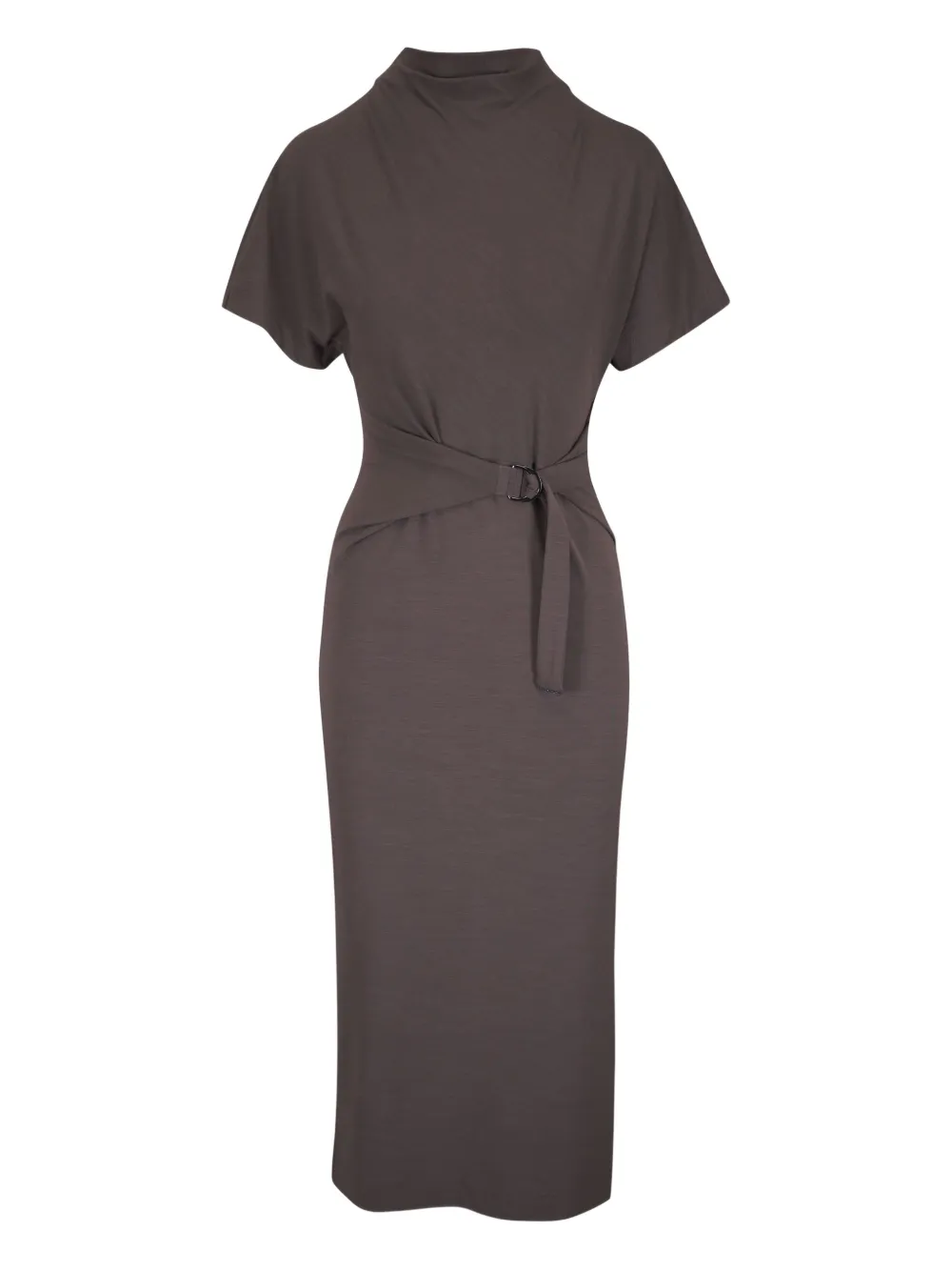 Платье миди с короткими рукавами и поясом Brunello Cucinelli, коричневый
Платье миди с короткими рукавами и поясом Brunello Cucinelli, коричневый