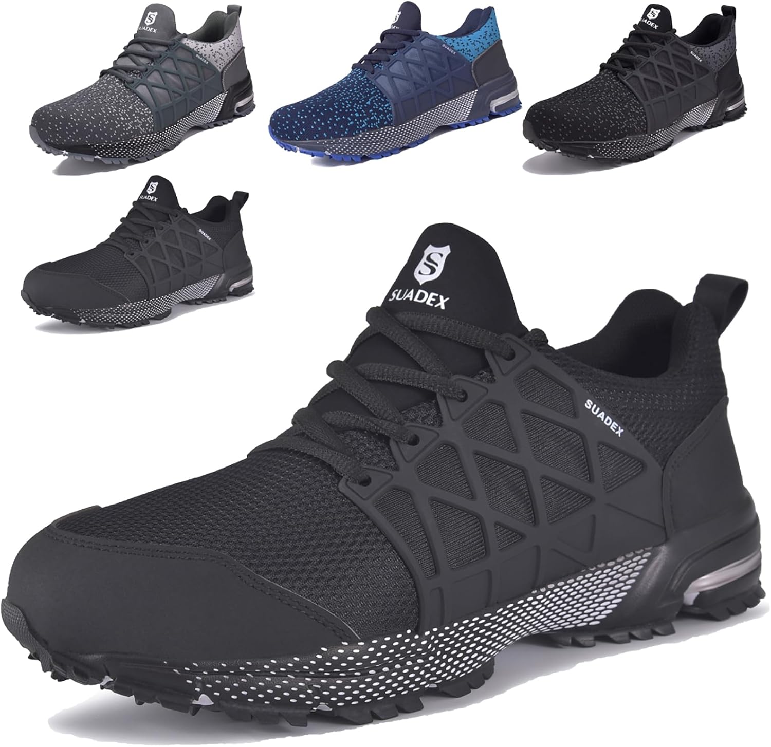 Кроссовки с стальным носком SUADEX для мужчин и женщин, неразрушимые, легкие защитные обувь, стойкие к проколам, с композитным носком, черный
Кроссовки с стальным носком SUADEX для мужчин и женщин, неразрушимые, легкие защитные обувь, стойкие к проколам, с композитным носком, черный