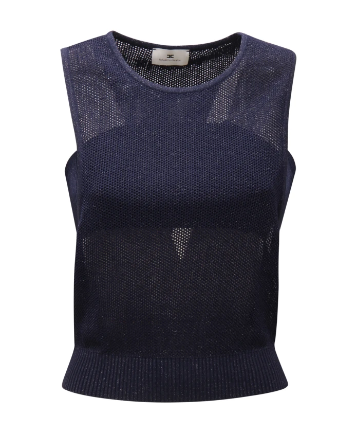 Вязаная майка со съемным поясом Elisabetta Franchi, синий
Вязаная майка со съемным поясом Elisabetta Franchi, синий