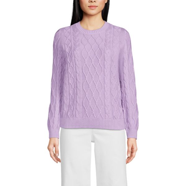 Женский свитер с круглым вырезом и арановой косой Lands' End, цвет lilac petal
Женский свитер с круглым вырезом и арановой косой Lands' End, цвет lilac petal
